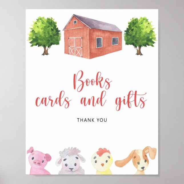 Affiche Ferme - livres cartes et cadeaux (Devant)
