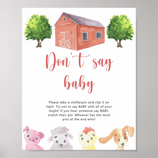 Affiche Ferme - Ne pas dire Jeu de Bébé (Devant)