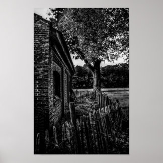 Affiche Ferme Oubliée Noir Et Blanc