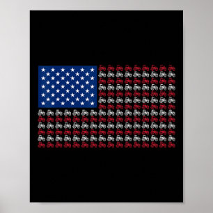 Affiche Ferme patriotique 4 juillet drapeau américain Usa