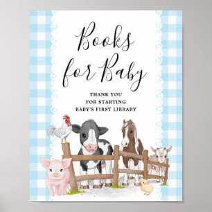 Affiche Ferme Pays Baby shower Livres Pour Bébé Signal