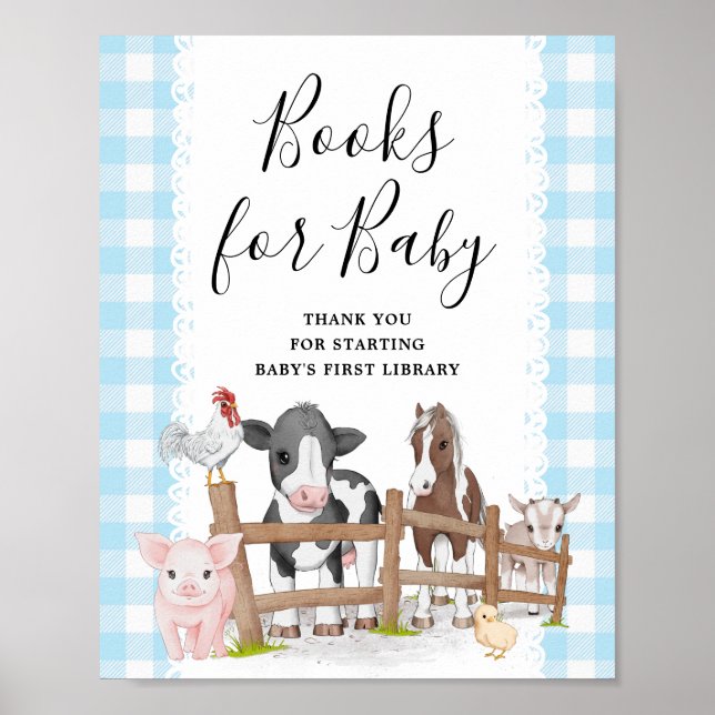 Affiche Ferme Pays Baby shower Livres Pour Bébé Signal (Devant)