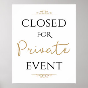 Affiche Fermé pour événement privé, Mariage