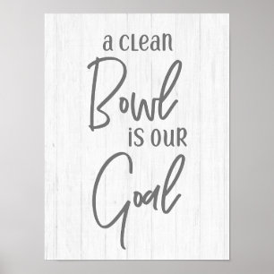 Affiche Ferme Rustique Un Bol Propre est notre Objectif Sa
