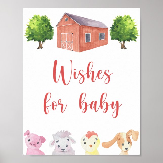 Affiche Ferme - Vœux pour bébé (Devant)