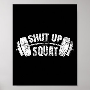 Affiche Fermer Et Entraînement De Squat Fitness Exercice D