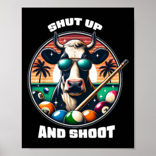Affiche Fermer Et Tirer Funny Billard Chemise 9 Ll Piscine