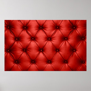 Affiche Fermer la texture arrière - plan du capiton rouge