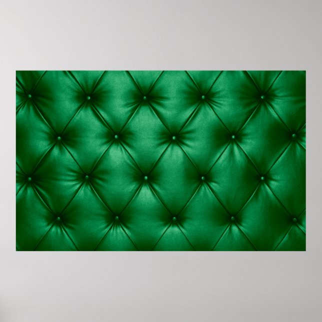 Affiche Fermer la texture arrière - plan du capitone vert  (Devant)