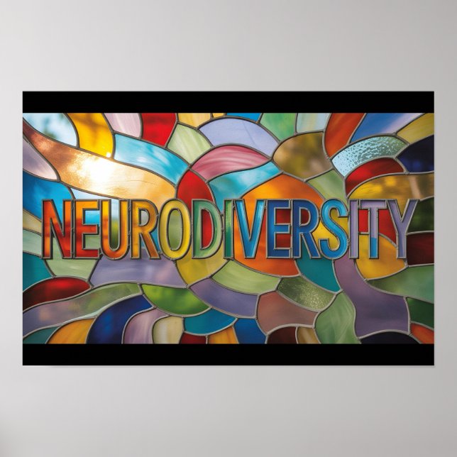 Affiche Fermer le vitrail avec la neurodiversité sous la p (Devant)