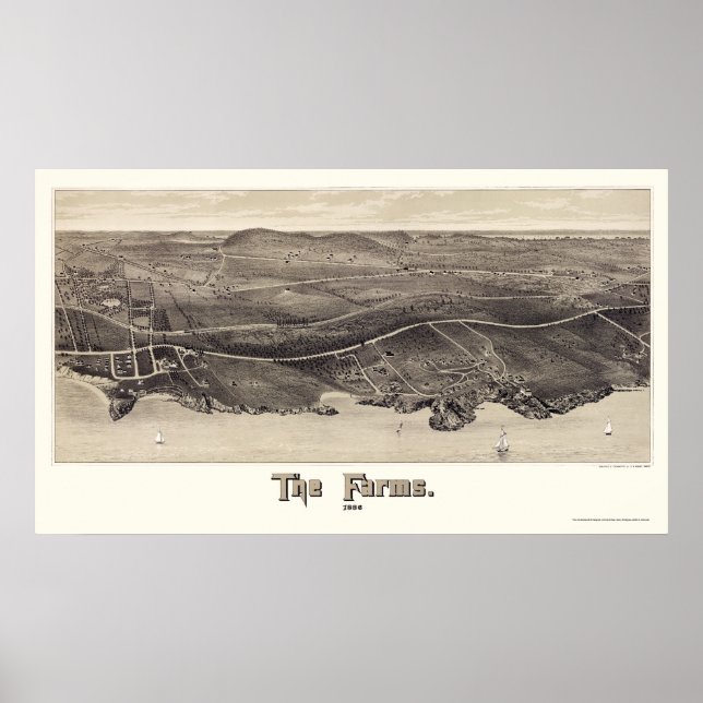 Affiche Fermes à bière, MA Carte panoramique - 1886 (Devant)