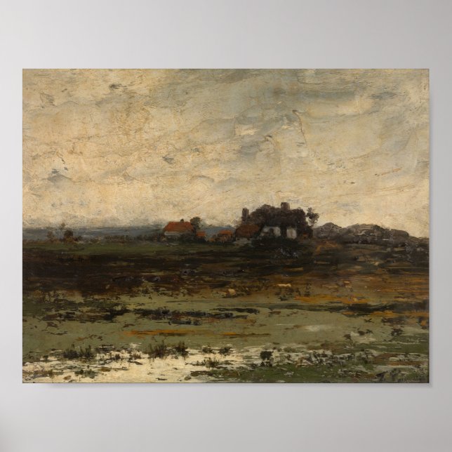 Affiche Fermes au coucher du soleil Jean Pierre Francois L (Devant)