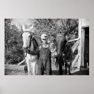 Affiche Fermier à cheval doux, années 1930