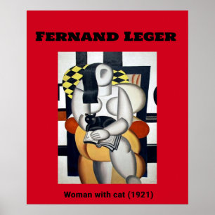 Affiche Fernand Leger : Femme avec chat (1921)
