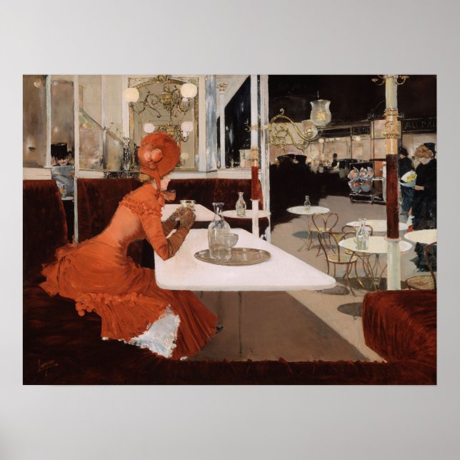 Affiche Fernand Lungren, In the Cafe, Paris, c1883 (Devant)