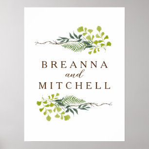 Affiche Ferne Eucalyptus Mariage blanc