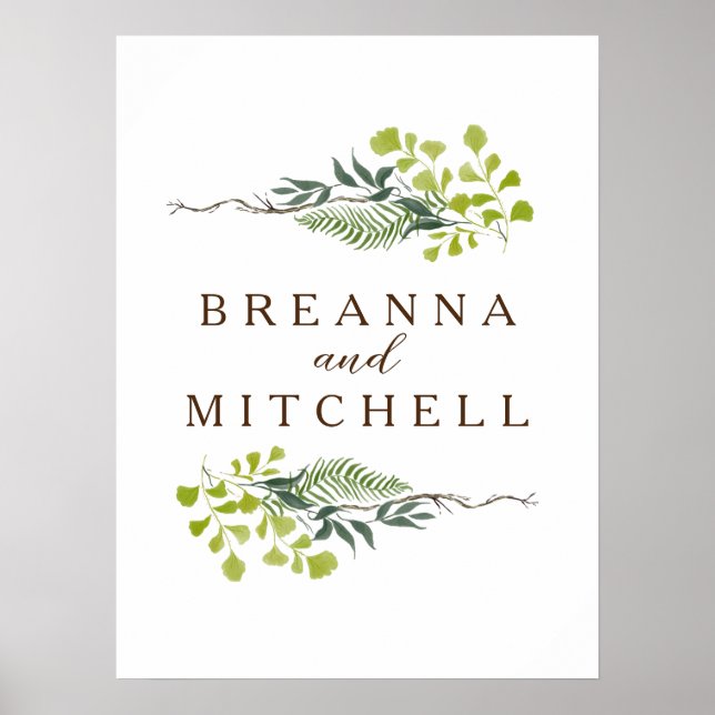 Affiche Ferne Eucalyptus Mariage blanc (Devant)