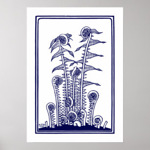 Affiche Ferns (1920) par Julie de Graag Vintage Woodcut