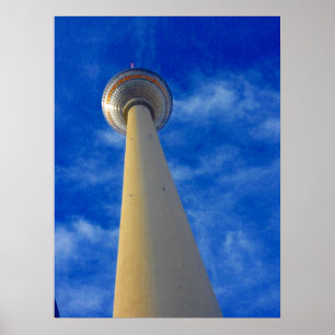 Affiche fernsehturm berlin bleu