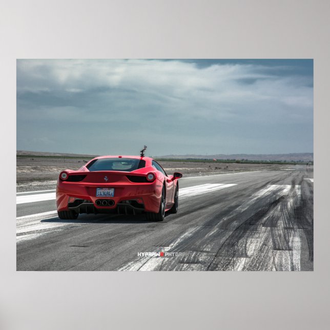 Affiche Ferrari 458 Italie Prêt à la course (Devant)