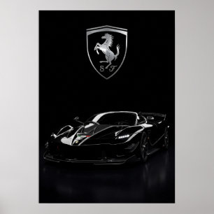Affiche Ferrari FXX-K Hypercar noire   Supercar sombre