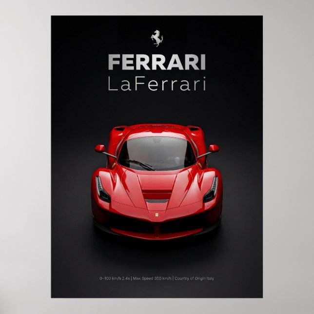 Affiche Ferrari LaFerrari Hypercar Rouge (Devant)