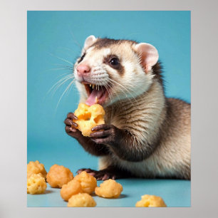 Affiche Ferret Cute Manger Fromage Poufs