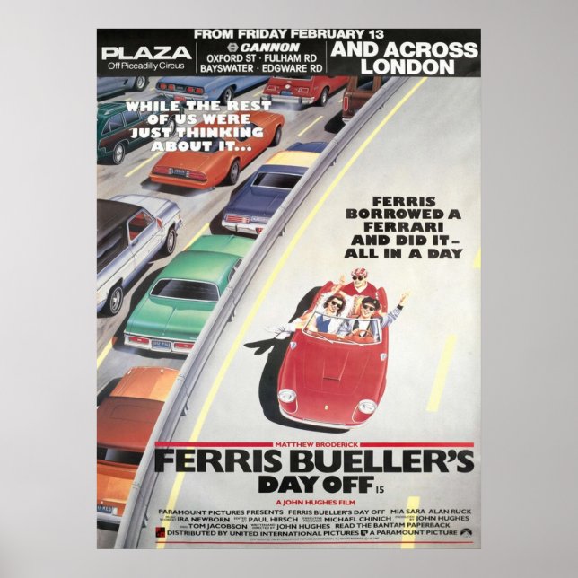 Affiche Ferris Buellers Day Off 1986 London Advance Bus St (Devant)