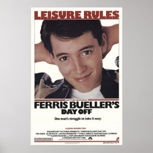 Affiche Ferris Buellers Day Off 1986 règles de loisirs