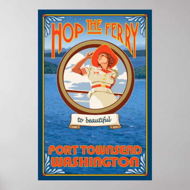 Affiche Ferry pour femme - Port Townsend Washington (Devant)