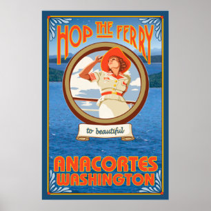 Affiche Ferry pour femmes - Anacortes Washington