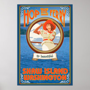 Affiche Ferry pour femmes - Shaw Island, Washington