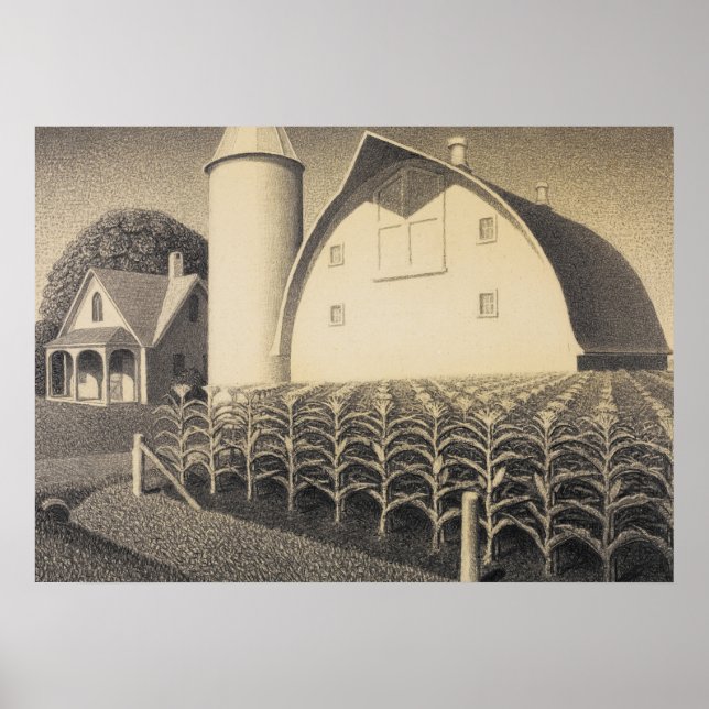 Affiche Fertility, Iowa par Grant Wood (Devant)
