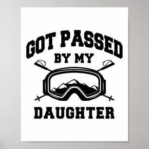 Affiche Fessée par ma fille Typographie vintage Ski L