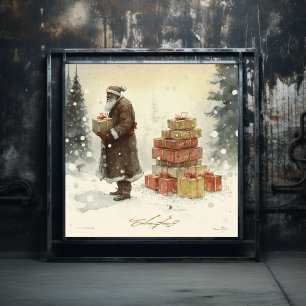 Affiche Festif : Majestic African American Père Noël