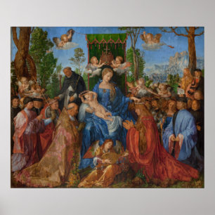 Affiche Festin des guirlandes de rose, 1506 (huile sur le