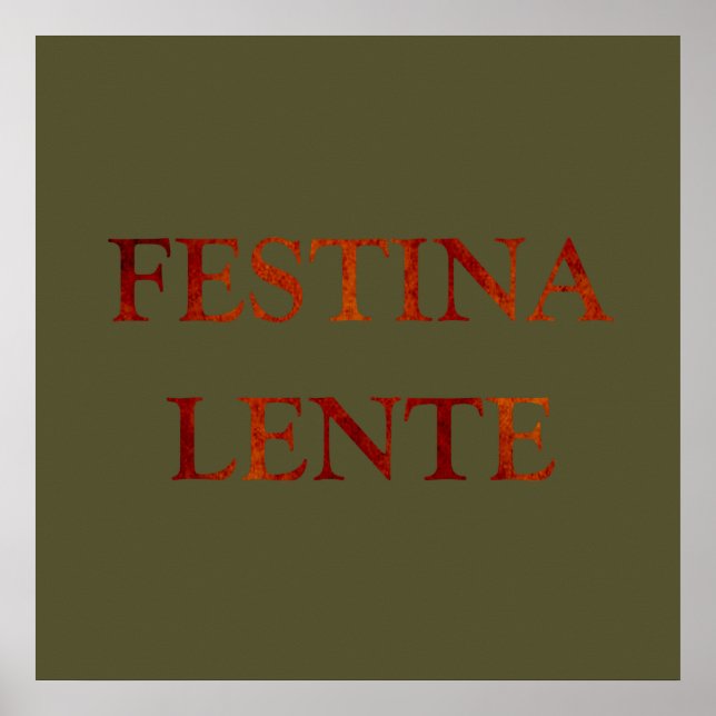 Affiche festina lente (Devant)