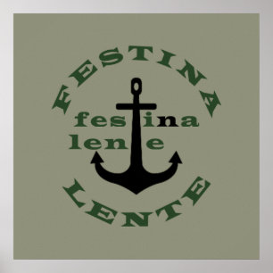 Affiche festina lente, phrases latins