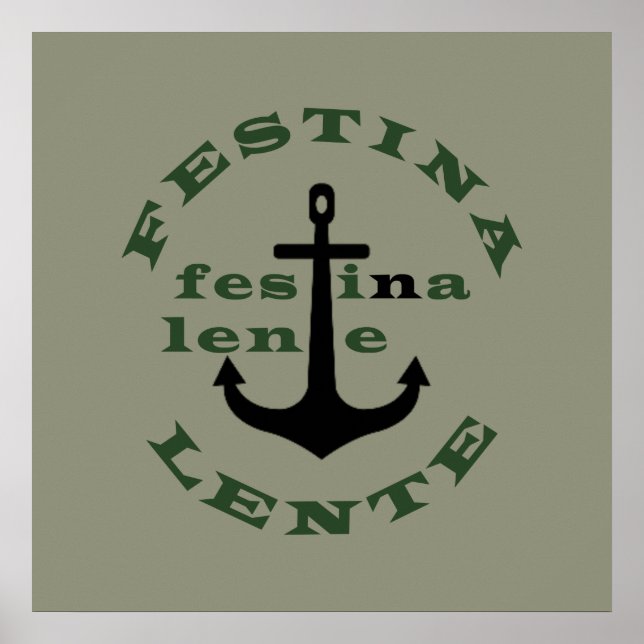 Affiche festina lente, phrases latins (Devant)