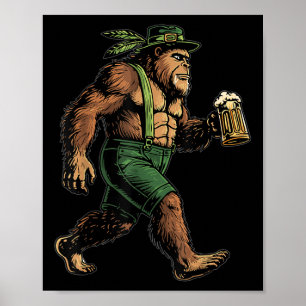 Affiche Festival allemand de la bière Bigfoot Sasquatch