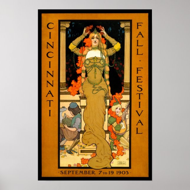 Affiche Festival d'automne 1903. Publicité vintage (Devant)