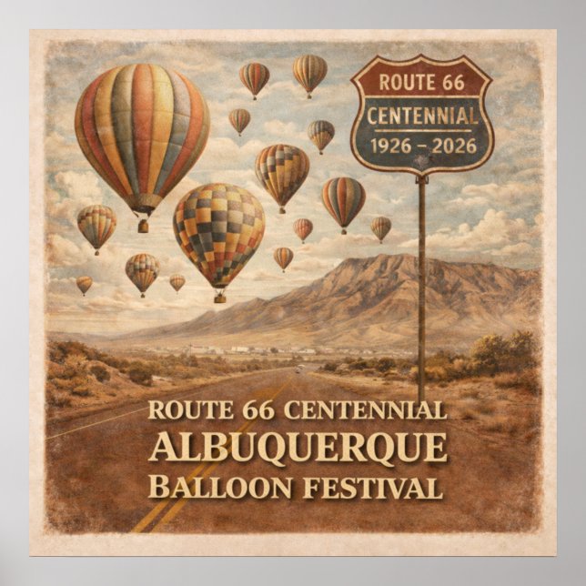 Affiche Festival de Ballons d'Albuquerque Route 66 (Devant)
