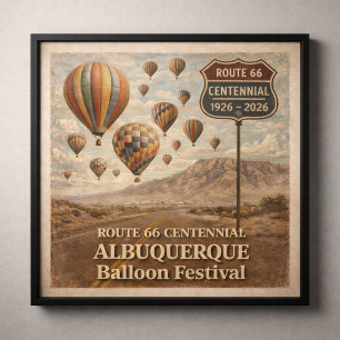 Affiche Festival de Ballons d'Albuquerque Route 66