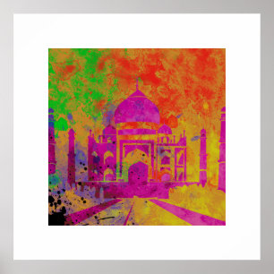AFFICHE FESTIVAL DE COULEURS HOLI AU TAJ