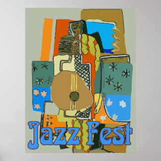 Affiche Festival de Jazz, Guitare Abstraite