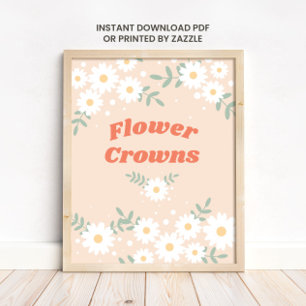 Affiche Festival de musique Daisy Flower Crown Print