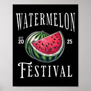 Affiche Festival de pastèque 2025 Melon Fruits Vacances d'