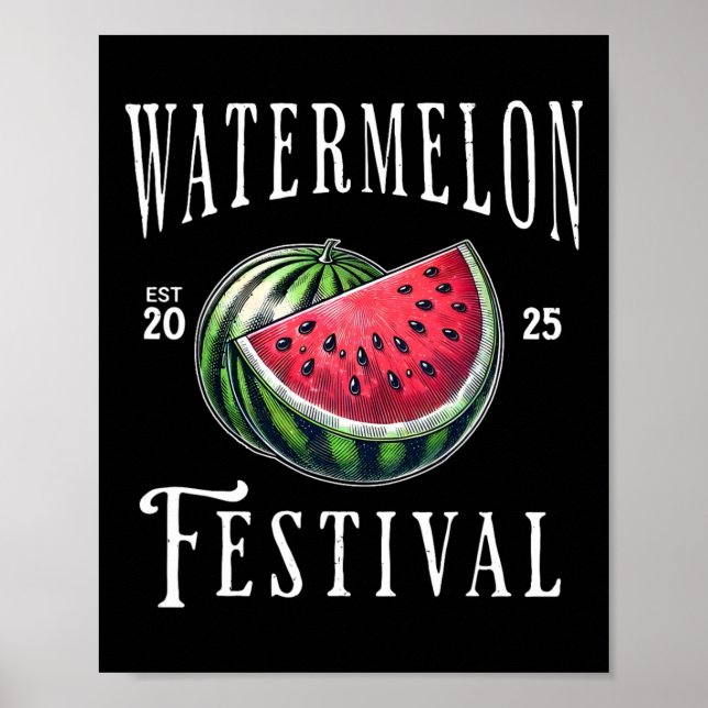 Affiche Festival de pastèque 2025 Melon Fruits Vacances d' (Devant)