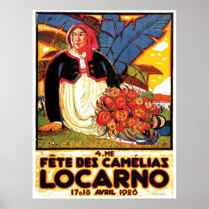 Affiche Festival des camélias à Lugano, Suisse