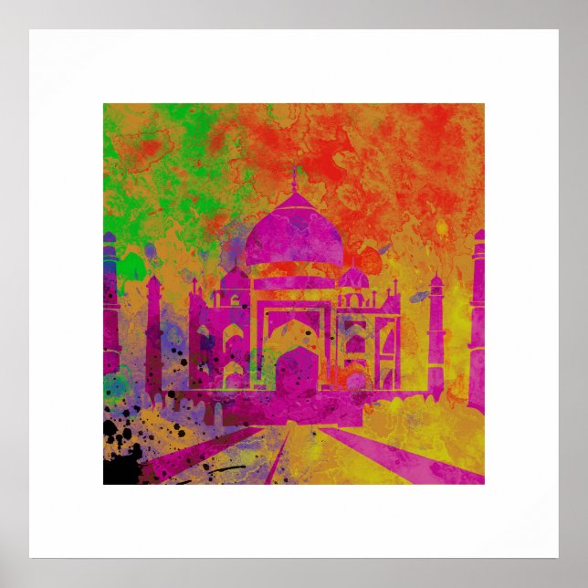 AFFICHE FESTIVAL DES COULEURS HOLI AU TAJ (Devant)